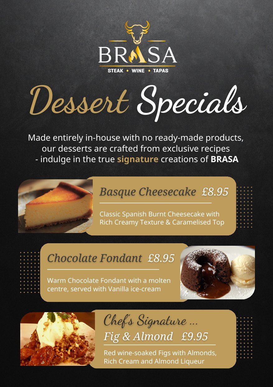 Brasa dessert menu preview